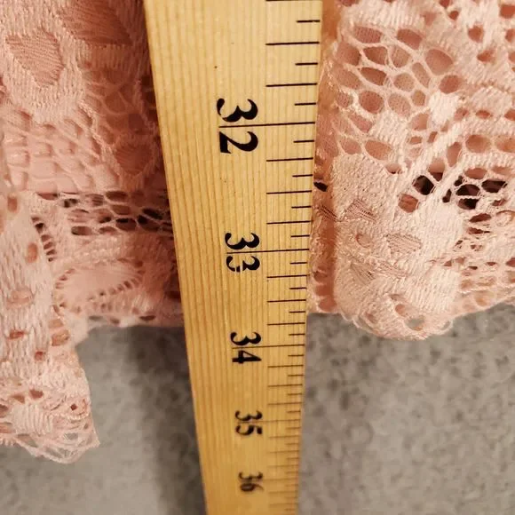 New By & By Dress Juniors 1 Blush Pink Lace Sheer Lined Back Zip - Picture 8 of 15